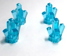 Lego - Lot of 4 - Trans Light Blue, Rock Gem Crystal