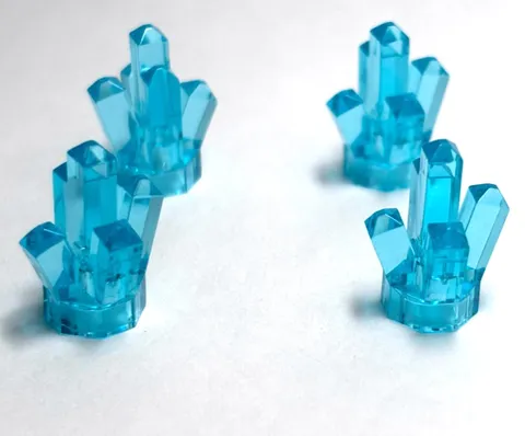 Lego - Lot of 4 - Trans Light Blue, Rock Gem Crystal