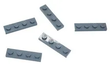 5 LEGO Dark Bluish Gray 1x4 Plates dark stone grey flat panel 3710 4211001