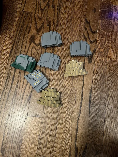 Lego Lot of 7 assorted Gray Rock Mountain Castle Wall Panels Bricks
