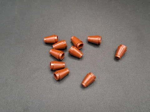 LEGO - 10x - Cone - Cone - 1x1 - Brown - Brown - 4589