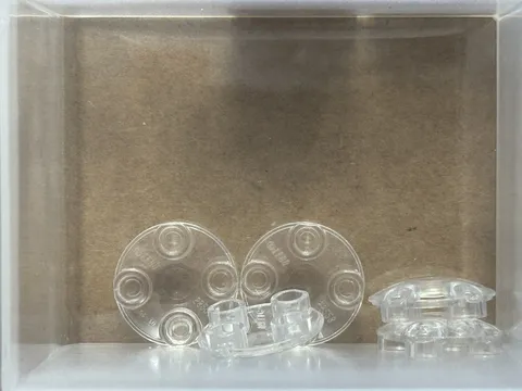 LEGO Parts - Trans-Clear Plate, Round 2 x 2 (Boat Stud) - No 2654 - QTY 5