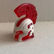 NEW Genuine LEGO - Trans-Red Helmet / Crest / White Frame.