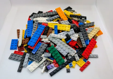 LEGO ® plates 500 g building plates 1x1 to 2x16 colorful mixed used plates