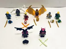 Lego Ninjago Crystallized Golden Dragon & Lot of Mini figures