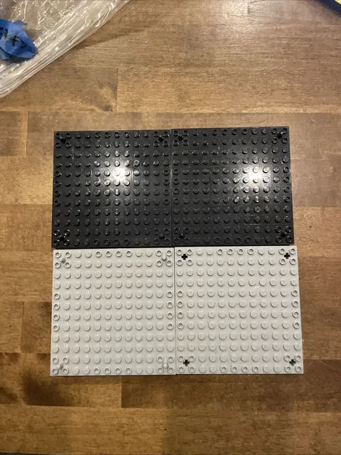 Lot of 4 LEGO Brick 12x12 w 3 Pin Holes on each Side and Axle Holes in Corners