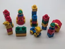30 Duplo Lego Primo Vintage Fisher-Price Little People Blocks Set Cars Elephant