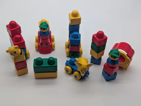 30 Duplo Lego Primo Vintage Fisher-Price Little People Blocks Set Cars Elephant