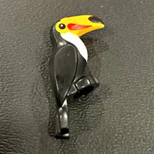 LEGO Toucan Bird Animal Figure Printed Black/White Yellow/Orange Beak 1 pc