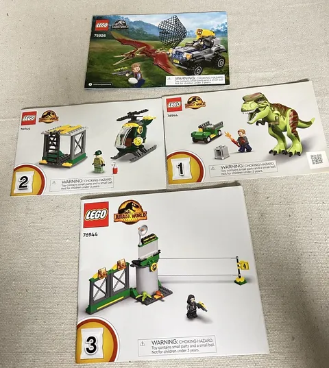 4 Lego - Instruction Manuals Only ~ Jurassic World~ Booklets 76944 X 3 + 75926