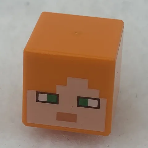 LEGO 19729pb009 Orange Head, Modified Cube W/ Pixelated Face (Mincraft Alex)