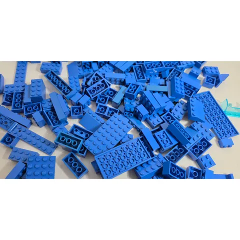 LEGO Blue Bricks Lot Plates Blocks Mixed Parts Bulk 0.81 lb