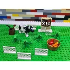 LEGO Cow Body Black And White - Full Horns