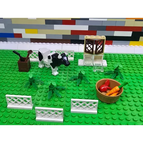 LEGO Cow Body Black And White - Full Horns