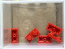 LEGO Parts - Red Plate 1 x 2 - No 3023 - QTY 5