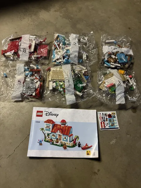 NEW!  LEGO Disney Lilo & Stitch Beach House Set 43217- Sealed Bags