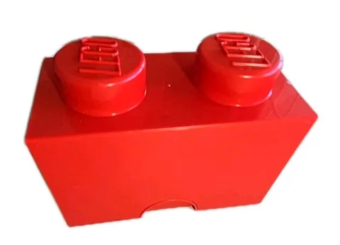 LEGO Storage Brick Case 2 Stud Red Container Plastic Bin Box With Random Legos 
