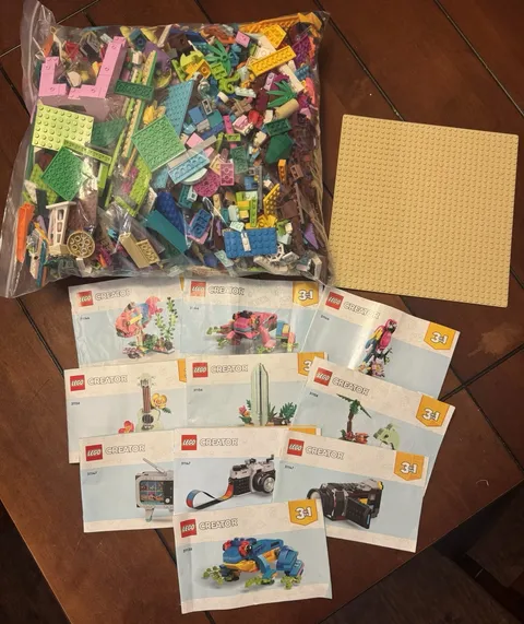 Huge LEGO Creator 3-in-1 Lot - 10 Instruction Manuals + ~8.6 lbs Bricks