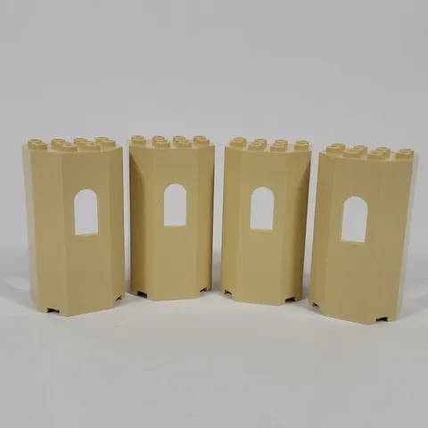 4X LEGO Harry Potter TAN Turret Wall Panel w/ Window 3x4x6 Part Lot 30246