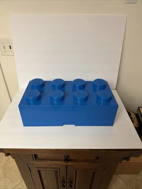 LEGO 8-Stud XL Blue Brick Shaped Stackable Storage Container Box 19.5"x9.5"x7