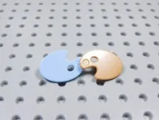 LEGO Lot of 2 Paint Palette Accessory Medium Nougat Bright Light Blue Minifig BS