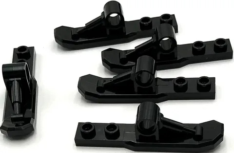 Lego 5 New Black Helicopter Landing Skis 1 x 6 with Pin Hole Parts