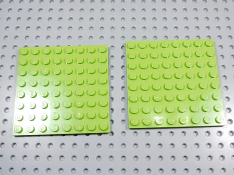 LEGO Lot of 2 Lime Green 8x8 Plates BK