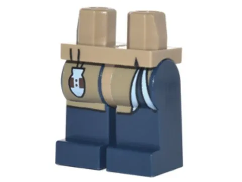 LEGO® Part 970c63pb11 - Hips and Dark Blue Legs with Dark Tan Robe Tails