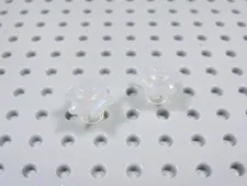 LEGO Lot of 2 Trans Opal Satin Clear 6 Point Rock Crystal Minifig BS
