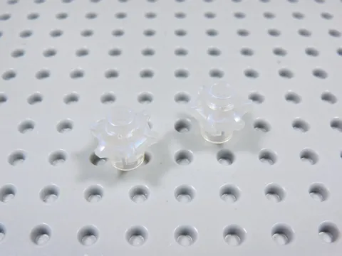 LEGO Lot of 2 Trans Opal Satin Clear 6 Point Rock Crystal Minifig BS