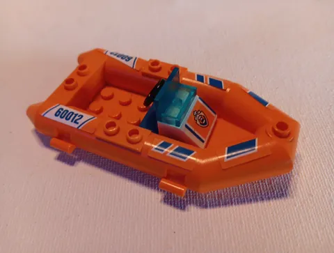 Lego Orange Life Boat From Set 60012 w/ Stickers 