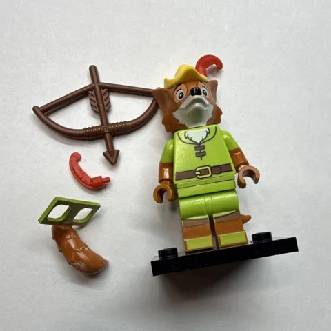 LEGO Disney 100 Minifigures Robin Hood Minifigure w/ Bow, extra tail No Cracks