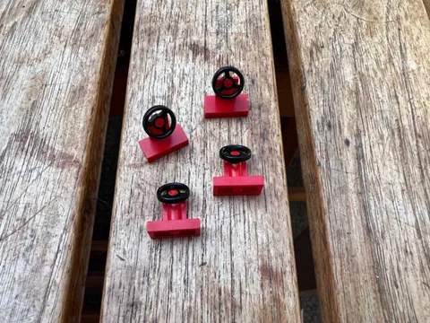 4x LEGO Red Steering Wheel ref 3829c01 Set 6539/6377/6542/6561/6563/6358/6679