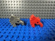 LEGO Part 6125 Lot Horse Battle Helmet Old Dark Gray & Red Vintage Castle Armor