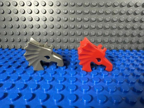 LEGO Part 6125 Lot Horse Battle Helmet Old Dark Gray & Red Vintage Castle Armor