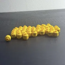 LEGO Printed Minifigure Head Lot, Yellow Plastic, More Than 10 Pieces