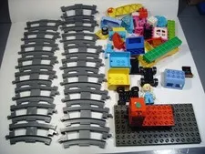 LEGO DUPLO Train Lot w 17 Curved Track  Battery Engine & Train Pieces