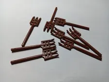 LEGO BULK LOT OF 8 MINIFIGURE UTENSIL PITCHFORK REDDISH BROWN