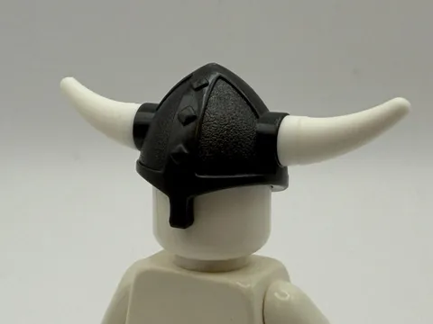 Lego NEW Minifigure Pearl Dark Gray Viking Helmet With White Horns 21343 31132
