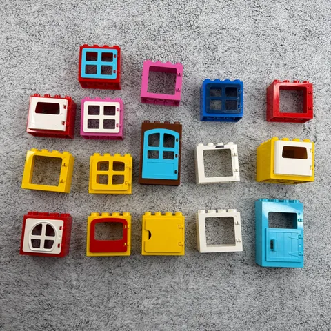 LEGO DUPLO Windows Doors Lot House Building Panels Frames Accessories