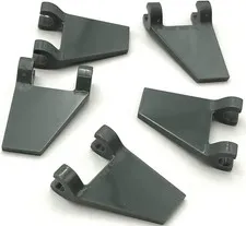 Lego 5 New Dark Bluish Gray Flags 2 x 2 Trapezoid with Flat Edge Parts