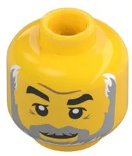 Lego NEW Black Falcon BLACKSMITH MINIFIG HEAD Yellow Gray Beard Crow's Feet D211