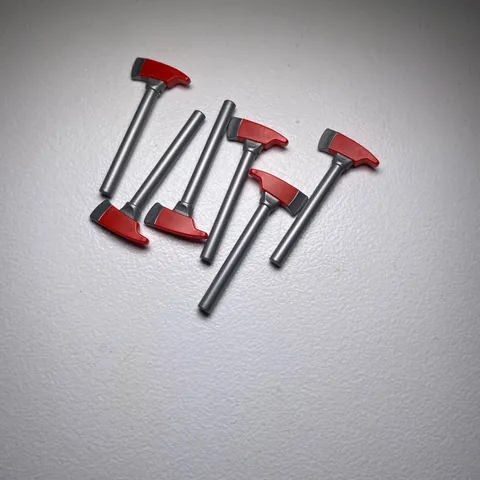 6x NEW Genuine LEGO - Firefighter Axe Pick End w/ Red Head and Silver Blade