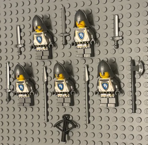 LEGO Horse Knight Minifigures Lot of 5 Castle Knights Warriors Medieval Guys NEW