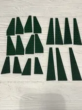 LEGO DARK GREEN LOT 19 PCS 3X8 3X6  3X12 PLATE LEFT RIGHT WING VARIETY