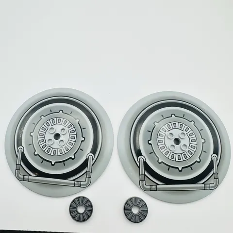 Set of 2 LEGO Lt Gray Dish 10x10 Inverted Star Wars Tank Droid Pattern
