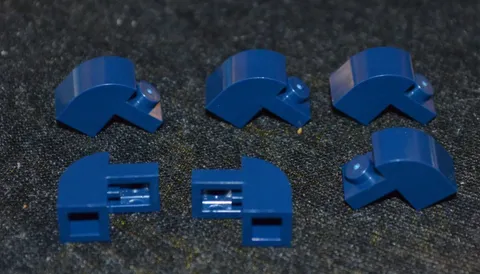 (8) 1x2 Dark Blue 1/2 Rounded Top Bow Bricks ~ New Lego Parts ~