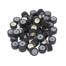 50x LEGO Rad Wheels Tires Set Black Rims Mixed Colors, Example 24x14 18x14