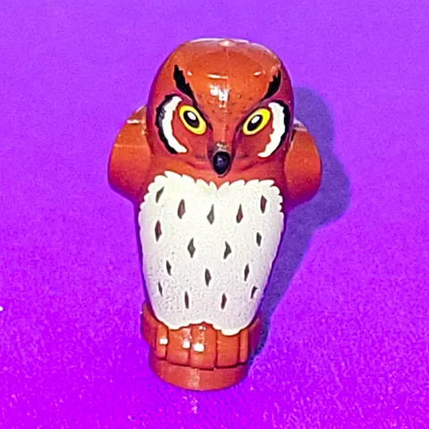 LEGO Owl Animal Figure Brown with Printed White Chest, 1 Piece Plastic