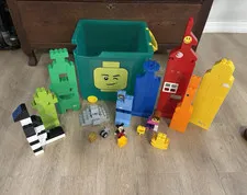 LEGO DUPLO Building Block Bricks & Figures with Rolling Green Storage Tub